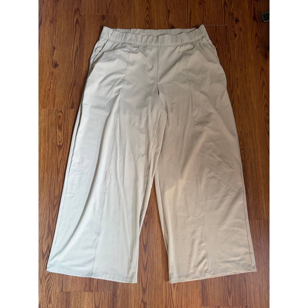 Old Navy Extra High-Waisted SleekTech Pleated Trousers Wide Leg XXL Tan